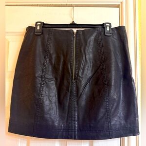 Free People Black Pleather Skirt